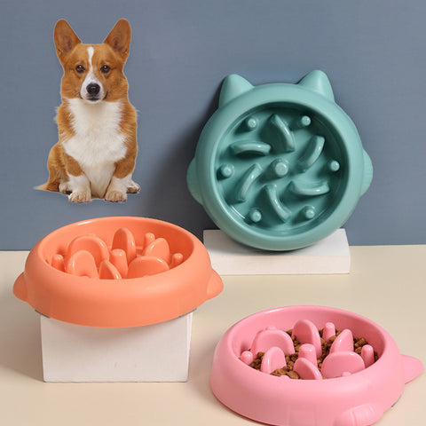 Pet Dog Cat Slow Feeder Bowls Anti Choking Slow Feeder Dish Bowl Home Dog Eating Plate Anti Gulping Bowl Supplies - Gusto Illusions