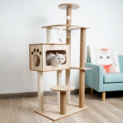 Cat Crawl Nest Scratching Board Tree Supplies Pet Toy Space Capsule - Gusto Illusions