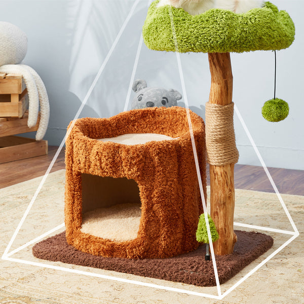 Solid Wood Cat Climbing Frame Integrated Sisal Toy - Gusto Illusions